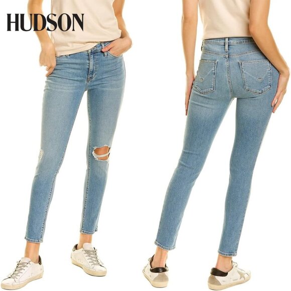 Hudson Nico Super Skinny Jeans, Mid Rise Light Wash Size 26 - Picture 1 of 13